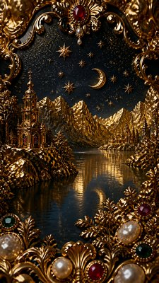 Baroque Jewelry Style phone wallpaper example