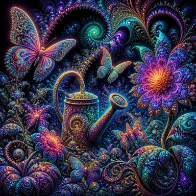 Fractal Abstract Art Style coloring page example