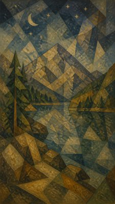 Proto-Cubism Art Style phone wallpaper example