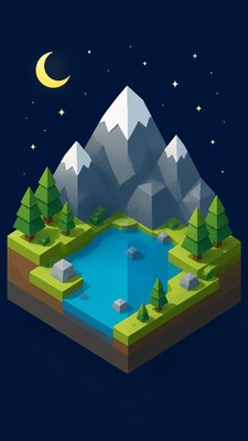 Isometric Icon Design phone wallpaper example