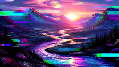 Digital Glitch Modern Art Style desktop wallpaper example