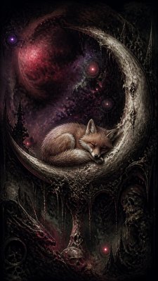 Dark Fantasy Art baby announcement example
