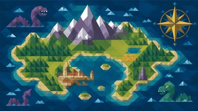 Geometric Abstract Art Style fantasy map example