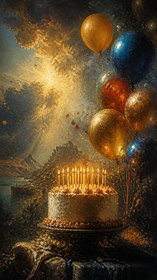 Romantic Landscape Art Style birthday card example