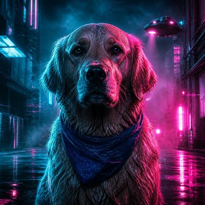 Cyberpunk Sci-Fi Art pet portrait example