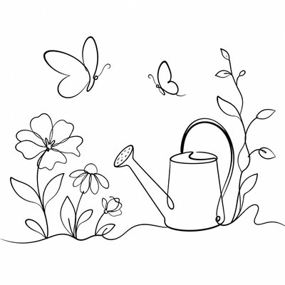 Minimalist Line Portrait Style coloring page example