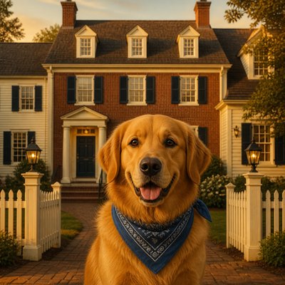 Colonial Architecture pet portrait example