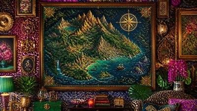 Maximalist Interior Design fantasy map example