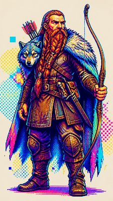 Digital Pop Art Style tabletop character portrait example