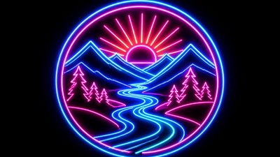 Neon Icon Design desktop wallpaper example