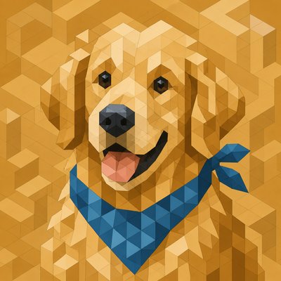 Isometric Geometric Art pet portrait example