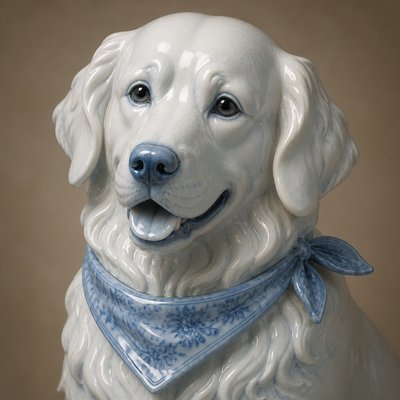 Porcelain Glaze pet portrait example