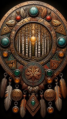 Ethnic Tribal Jewelry Design wall art print example