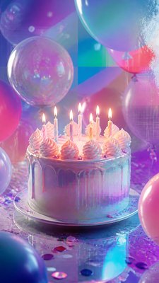 Post-Internet Contemporary Art Style birthday card example