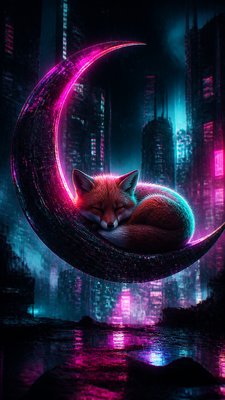 Cyberpunk Sci-Fi Art baby announcement example