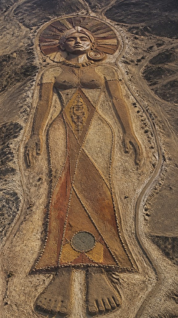 full-length portrait of an elegant figure — Land Art Style