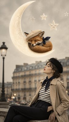 Parisian Chic Fashion Style baby announcement example
