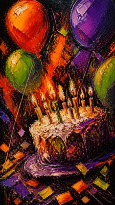 Expressionism Art Style birthday card example