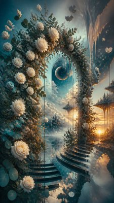 Surrealist Landscape Art Style wedding invitation example