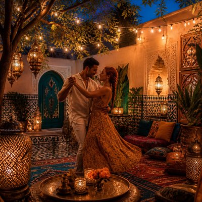 Moroccan Interior Design couple portrait example