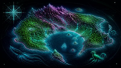 Data Visualization Contemporary Art Style fantasy map example