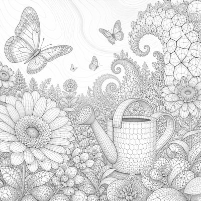Procedural Digital Art Style coloring page example