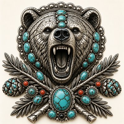 Southwestern Turquoise Jewelry Style t-shirt design example