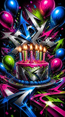 Wildstyle Graffiti Street Art Style birthday card example