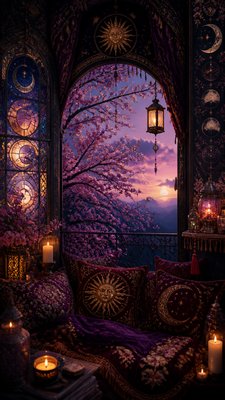 cherry blossom branches against a soft dawn sky, no people — Whimsigoth Aesthetic wallpaper