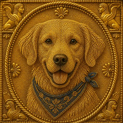 Etruscan Granulation Jewelry Style pet portrait example