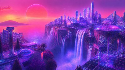 Vaporwave Art Style concept art example