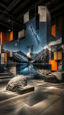 Installation Modern Art Style phone wallpaper example