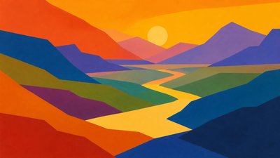 Color Field Abstract Art Style desktop wallpaper example