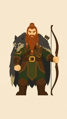 Flat Icon Design tabletop character portrait example