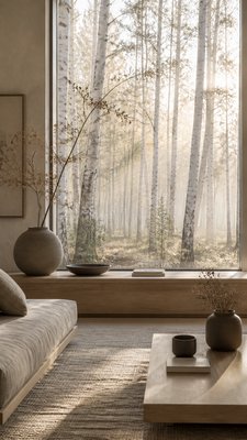 Japandi Aesthetic wall art print example