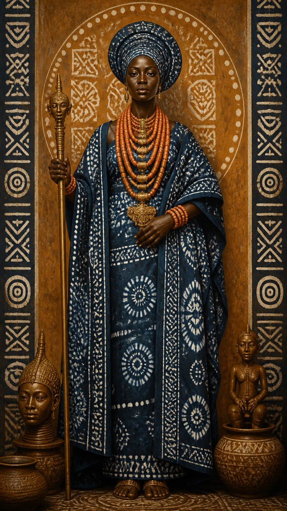 full-length portrait of an elegant figure — Nigerian Art Style
