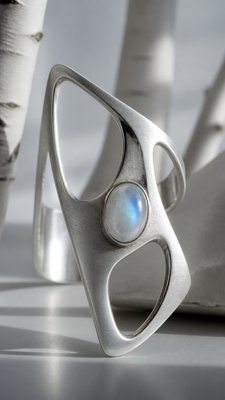 Modernist Silver Jewelry Design wall art print example