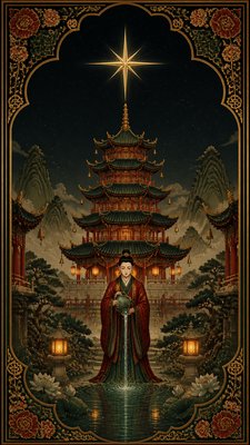 Pagoda Architecture Style tarot card example