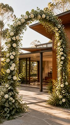 Mid-Century Modern Architecture wedding invitation example