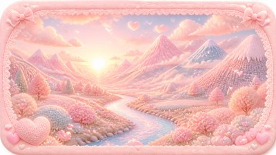 a vast valley with a river winding toward distant mountains at sunrise, no people, no text — Soft Girl Aesthetic wallpaper