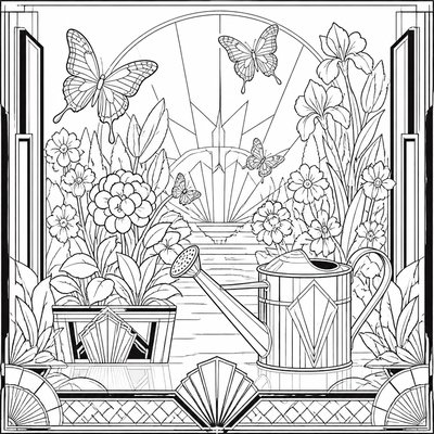 Art Deco Furniture Art coloring page