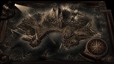 Dieselpunk Aesthetic fantasy map example