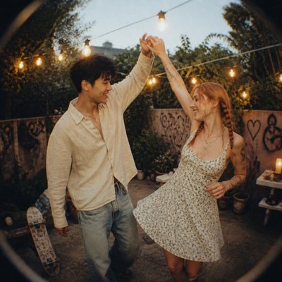 Skater Aesthetic couple portrait example
