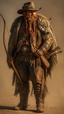 Cowboycore Aesthetic tabletop character portrait example