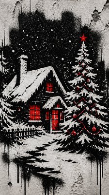 Stencil Street Art Style Christmas card example
