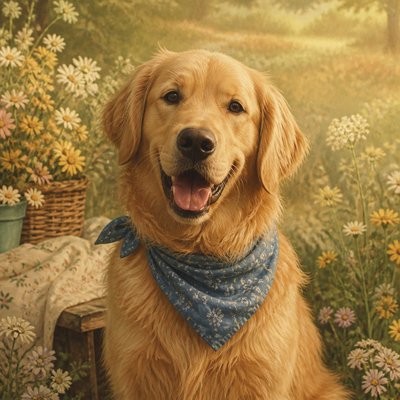 Cottagecore Aesthetic pet portrait example