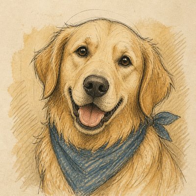 Hand-Drawn Icon Design pet portrait example