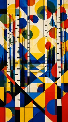 Bauhaus Geometric Art wall art print example