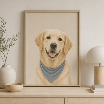 Scandinavian Furniture Art pet portrait example