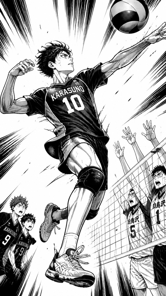 full-length portrait of an elegant figure — Sports Manga Art Style